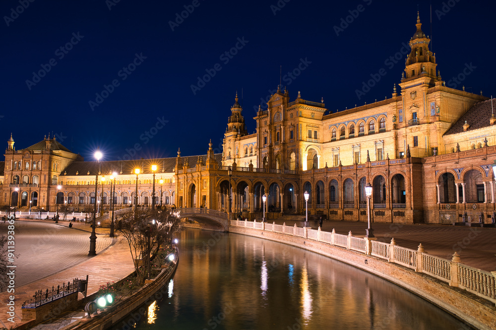 romantic night view of plaza de espana, Granada, Spain romantic night view of plaza de espana, Granada, Spain