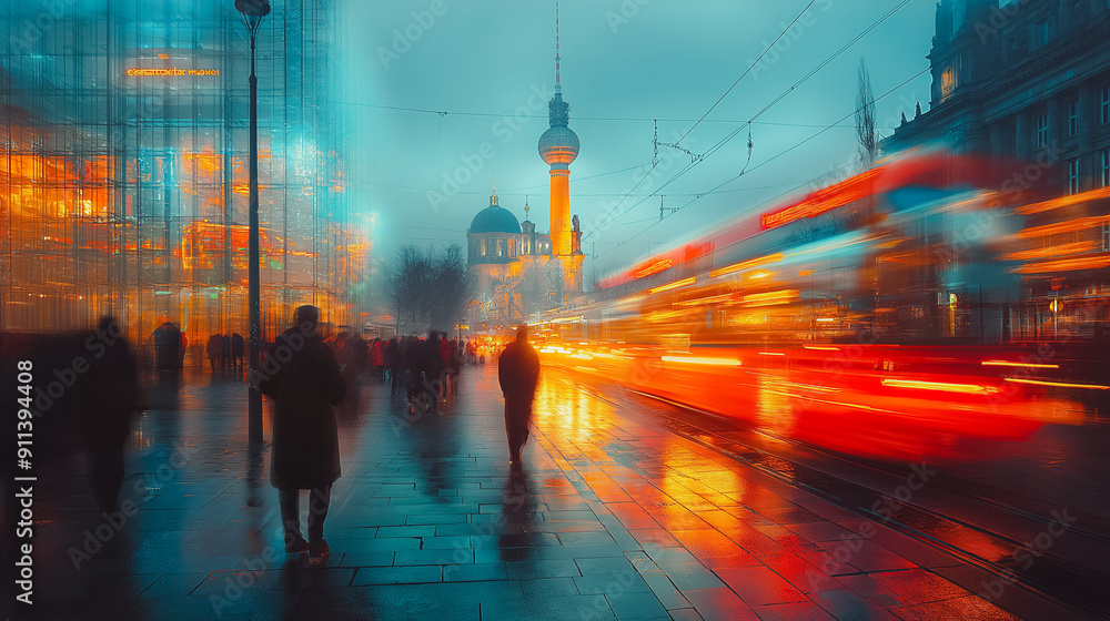 Fototapeta premium Abstract depiction with swirling lines and vivid colors.