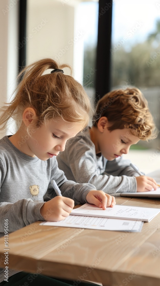 Learners practicing reading techniques together, showcasing their understanding and teamwork while doing homework