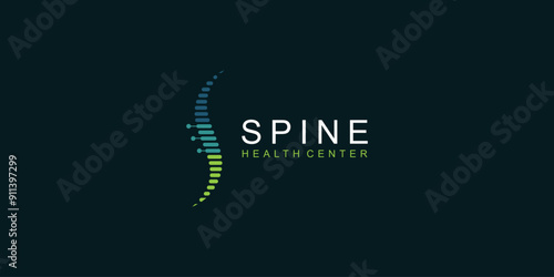 Creative Spine logo design template. Medical diagnostic, care sign design premium vector