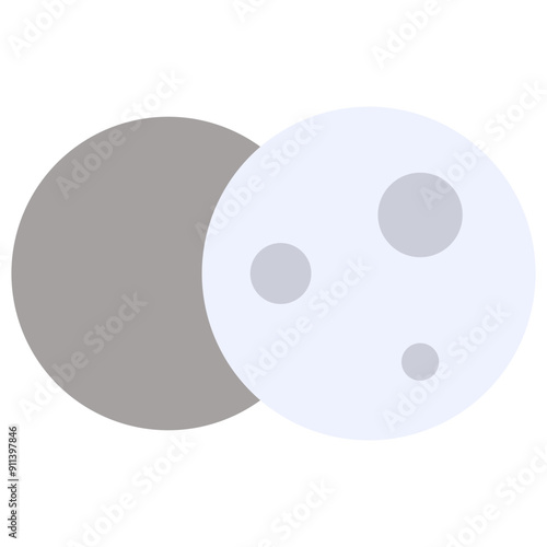 lunar eclipse flat icon