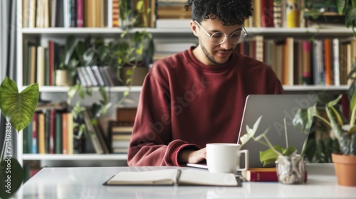 A student in home office photo