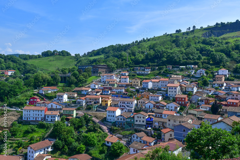 Naklejka premium Panoramic view of Bilbao, city in the north of Spain. 
