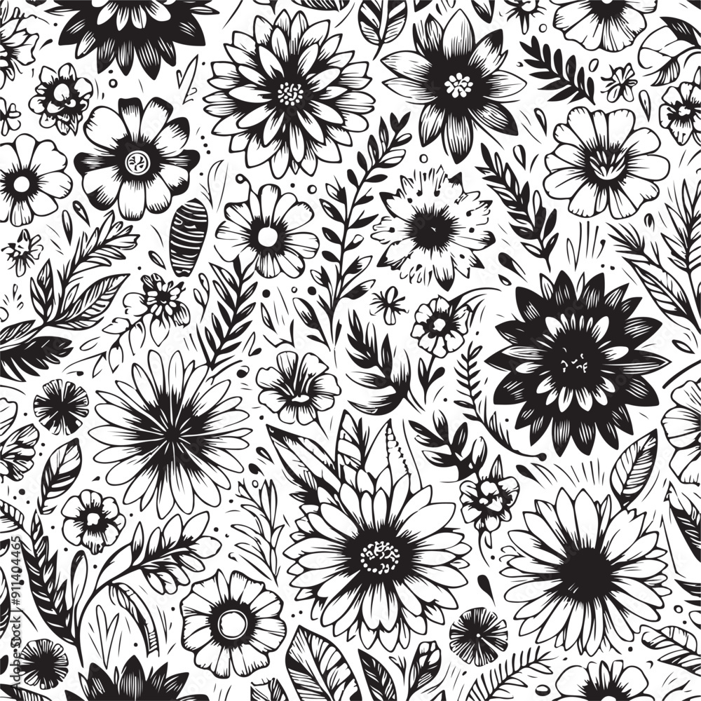 pattern flower for textile black and white pattern flower for textile black and white