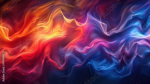 Wallpaper Mural Beautiful abstract neon wavy shiny background Torontodigital.ca