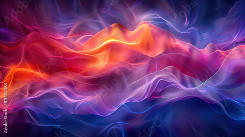 Wallpaper Mural Beautiful abstract neon wavy shiny background Torontodigital.ca