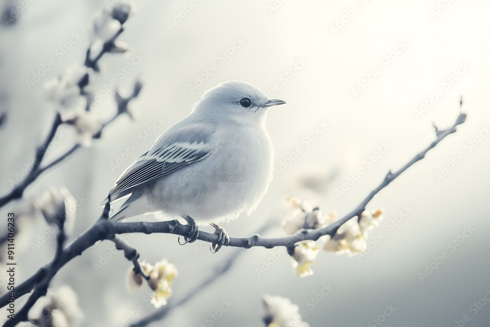Bird Symbolizing Peace on Light Grey Background Bird Symbolizing Peace on Light Grey Background