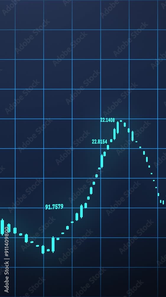 Stock market digital graph chart on blue led display.Candle stick trading with numbers and zoom effect.Uptrend Market history on screen.Business, finance, economy growth.Annual chart data. Vertical Stock market digital graph chart on blue led display.Candle stick trading with numbers and zoom effect.Uptrend Market history on screen.Business, finance, economy growth.Annual chart data. Vertical
