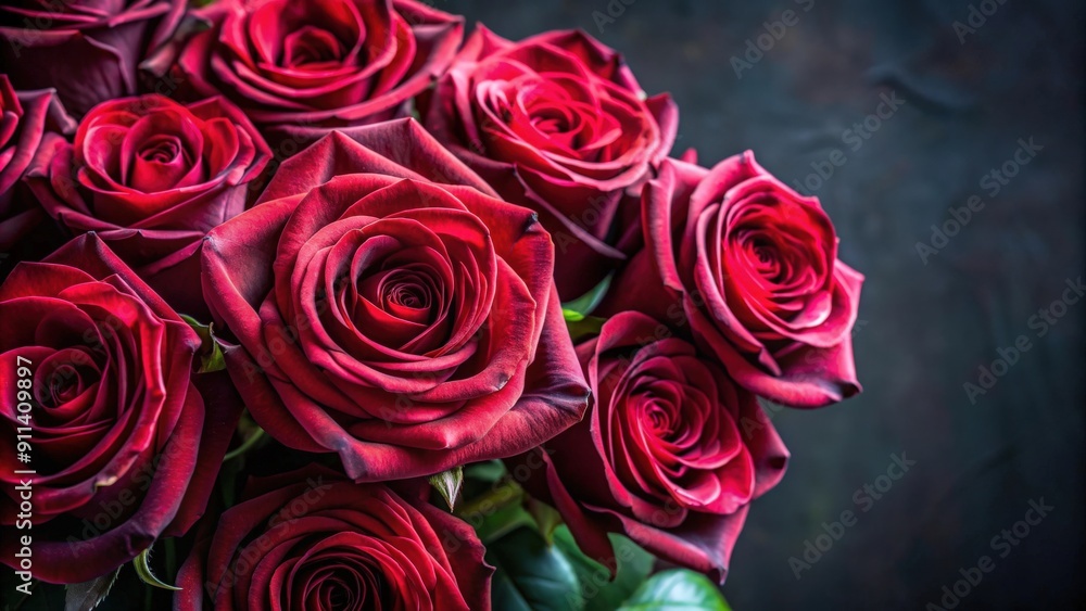 Close up of a beautiful bouquet of dark red roses, romantic, flowers, floral, petals, nature, Valentine's Day, love Close up of a beautiful bouquet of dark red roses, romantic, flowers, floral, petals, nature, Valentine's Day, love