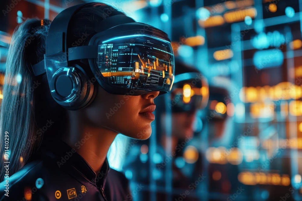 diverse customer service team with futuristic ar headsets holographic screens floating around them surrounded by glowing customer satisfaction ratings diverse customer service team with futuristic ar headsets holographic screens floating around them surrounded by glowing customer satisfaction ratings