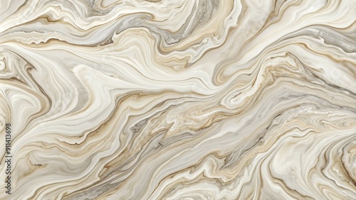 Elegant panoramic marble texture featuring swirling patterns of white and gray veins on a creamy background, perfect for upscale design projects and luxury themes.