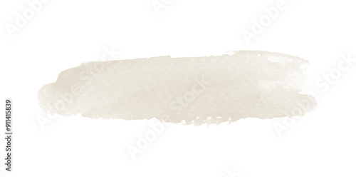 Pastel beige watercolor blot background. Brush stroke abstract shape. Paint stain wallpaper.