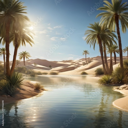 Wallpaper Mural Oasis  en el desierto. Torontodigital.ca