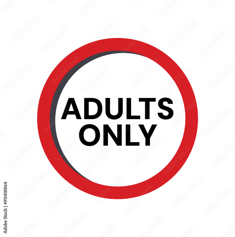 18 Plus Adults Only Age Restriction Icon Isolated on White Background – Safe for Adults Only 18 Plus Adults Only Age Restriction Icon Isolated on White Background – Safe for Adults Only