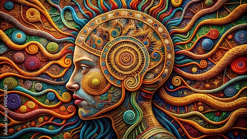 Wallpaper Mural Tangled Threads of Thought: A Labyrinthine Tapestry of the Mind  Generative AI Torontodigital.ca