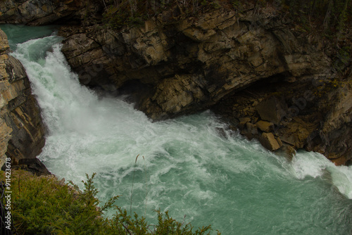 Nice Athabasca waterfall in Canada. photo