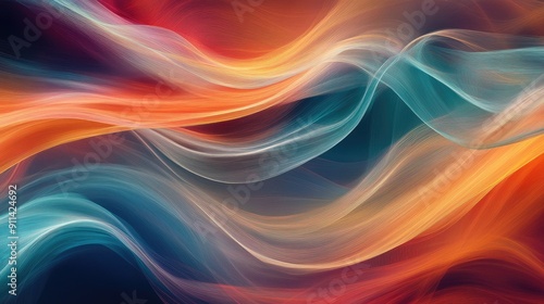 Wallpaper Mural Smooth, flowing waves of color blending seamlessly Torontodigital.ca