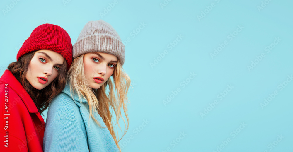 Fashion cute girls model in stylish fall winter outfit. Fashion cute girls model in stylish fall winter outfit.