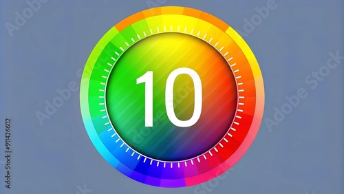 Rainbow Countdown Circle: A Vibrant Timer for Pride  generative AI photo