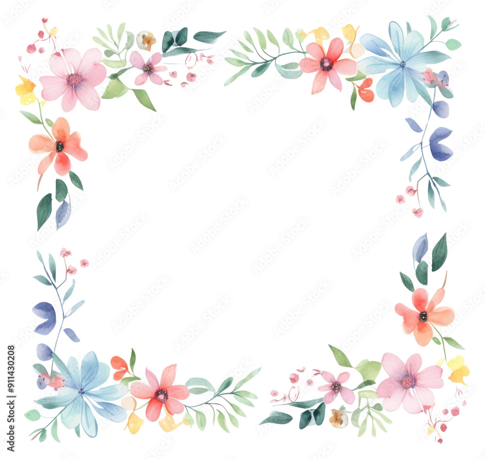 PNG Little minimal little flower square border in watercolor style pattern backgrounds wreath. PNG Little minimal little flower square border in watercolor style pattern backgrounds wreath.