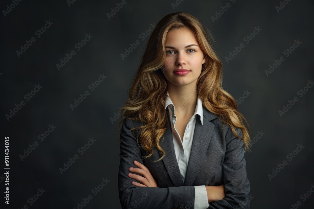 Professional woman with ample room for advertising. Professional woman with ample room for advertising.