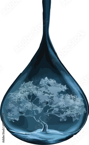 space and trees 3d illustrator image