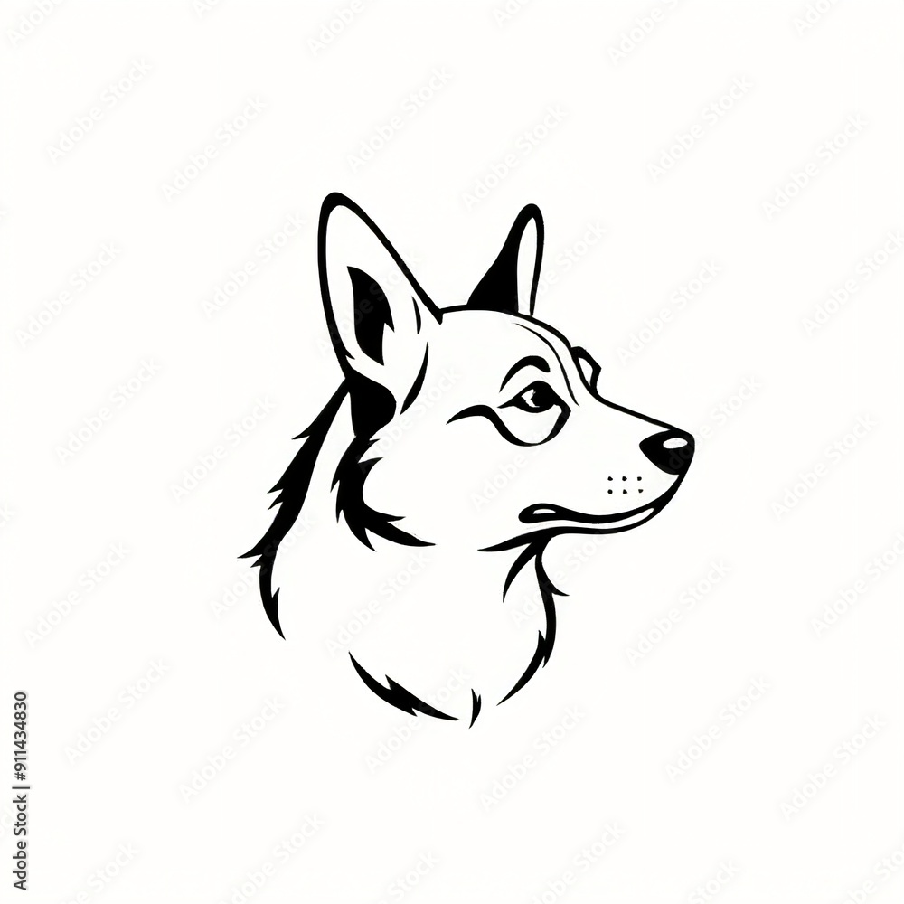 Naklejka premium simple dog logo