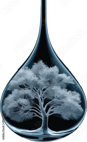 Mountain trees 3d illustrator image