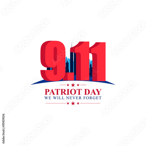 Vector illustration of 9 11 patriot day social media feed template