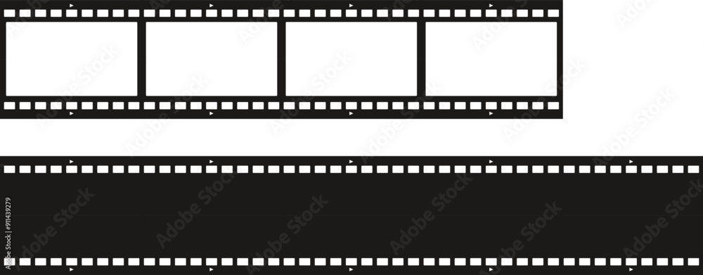 Grunge film strips. Old retro cinema movie strip. Video recording. Vector illustration. Grunge film strips. Old retro cinema movie strip. Video recording. Vector illustration.