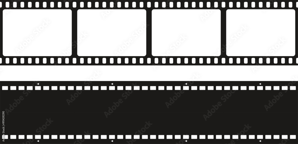 Grunge film strips. Old retro cinema movie strip. Video recording. Vector illustration. Grunge film strips. Old retro cinema movie strip. Video recording. Vector illustration.