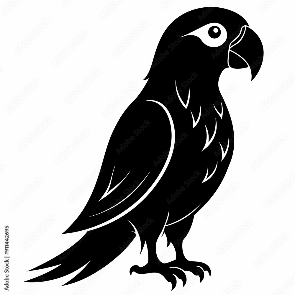 Obraz premium Parrot Black silhouette