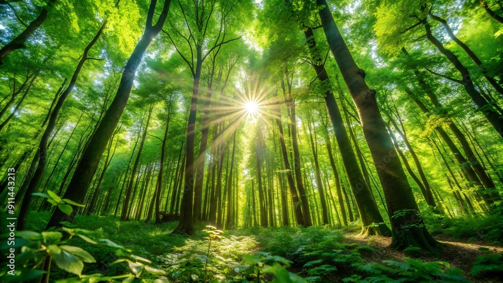 Obraz premium Golden Gleams Through Emerald Veins AI generated