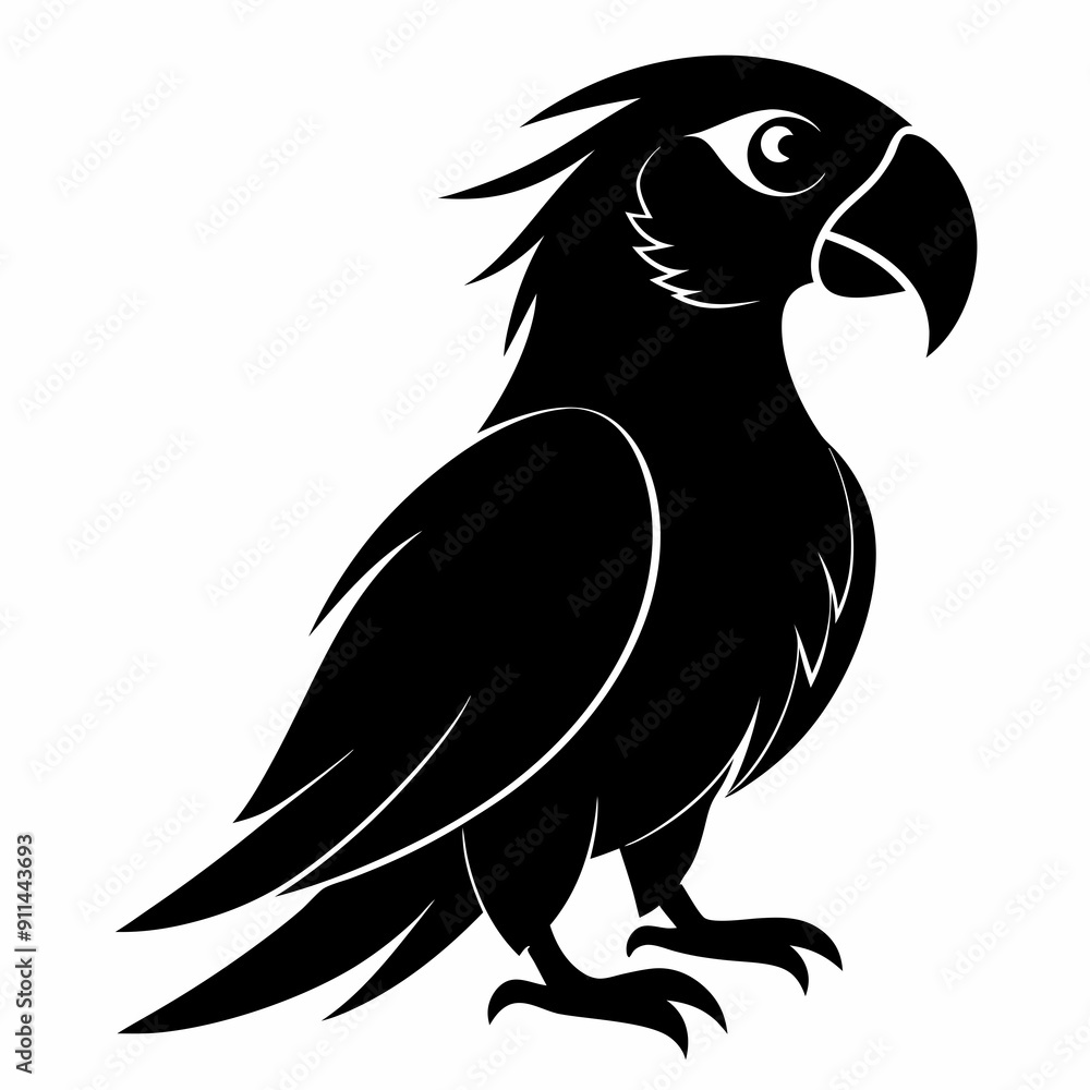 Obraz premium Parrot Black silhouette