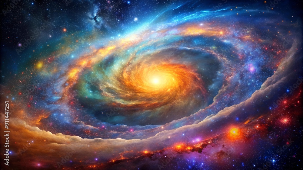 Fototapeta premium Celestial Tapestry: A Symphony of Color in the Cosmos generative AI