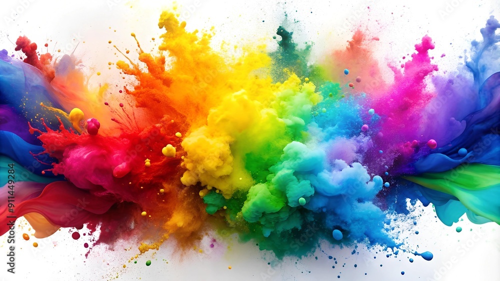 Abstract Watercolor Splash of Vibrant Hues AI generated Abstract Watercolor Splash of Vibrant Hues AI generated