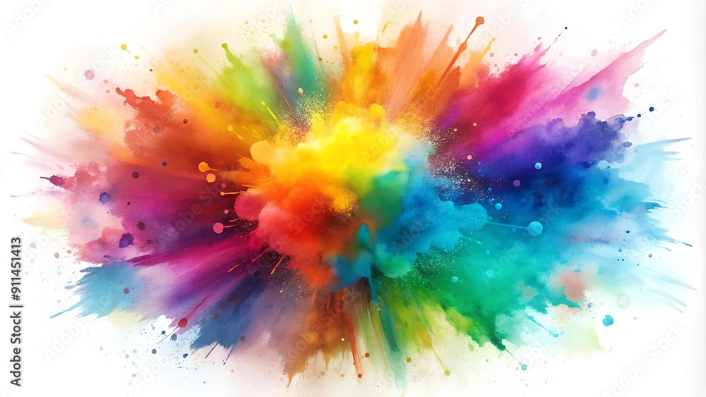 A vibrant explosion of color on a classic tee.  Generative AI