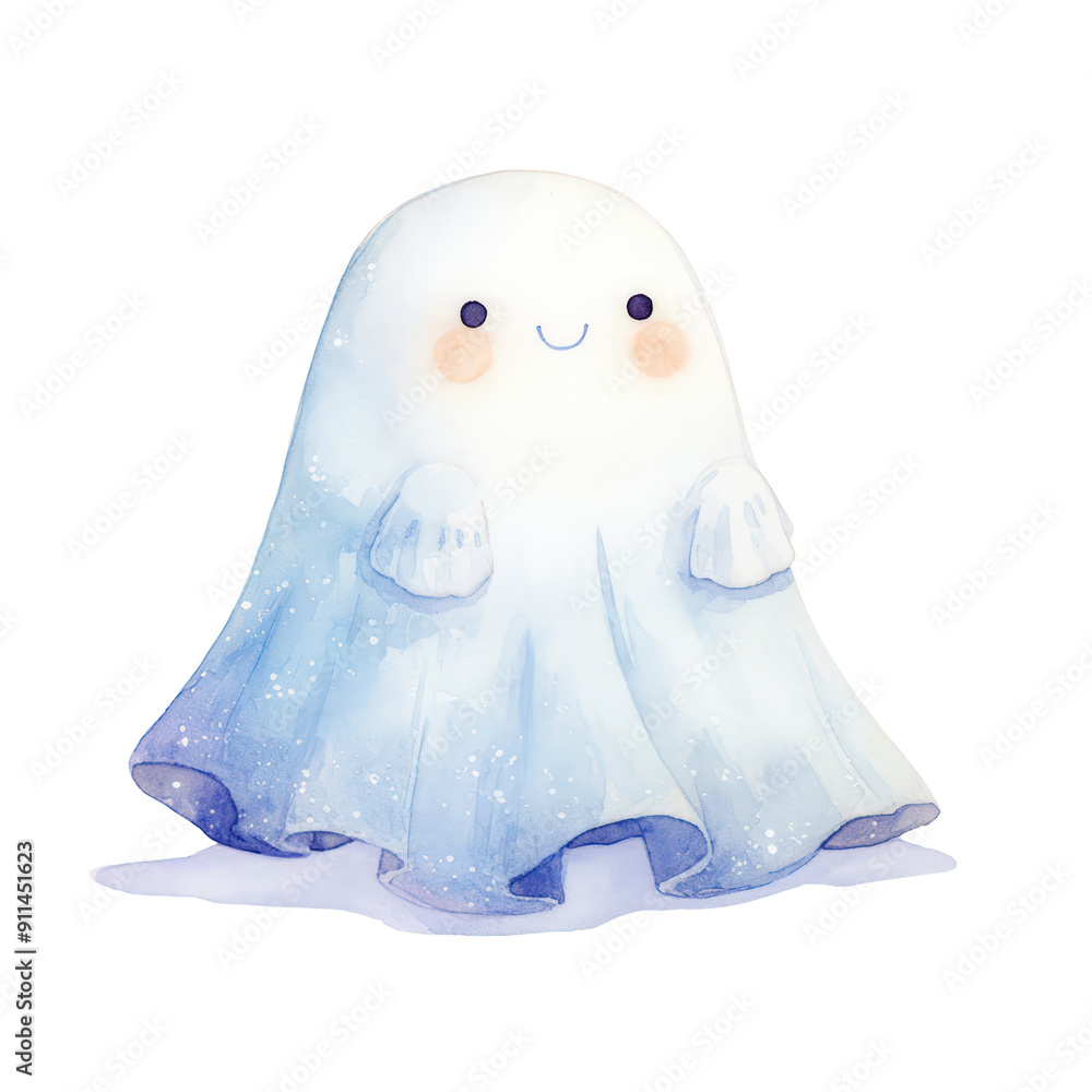 A cartoon ghost with a smile on its face A cartoon ghost with a smile on its face