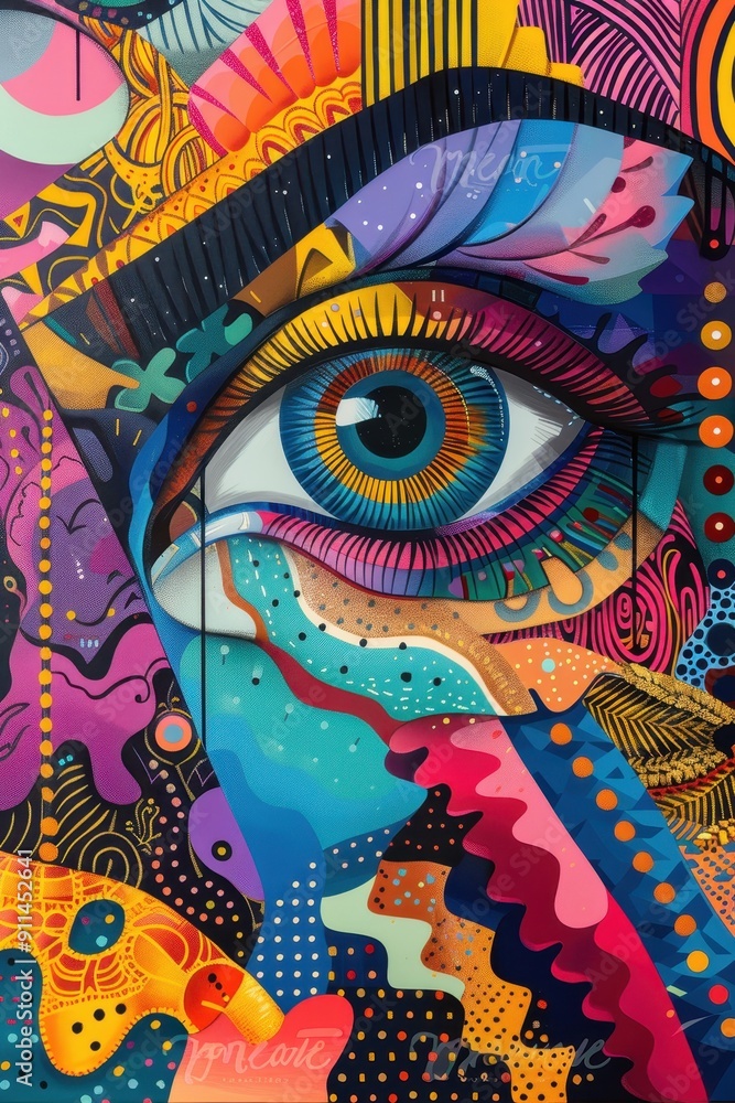 Whimsical Doodle Eye Poster with Colorful Abstract Elements | Playful and Intricate Artwork Design for Prints and Decor Whimsical Doodle Eye Poster with Colorful Abstract Elements | Playful and Intricate Artwork Design for Prints and Decor