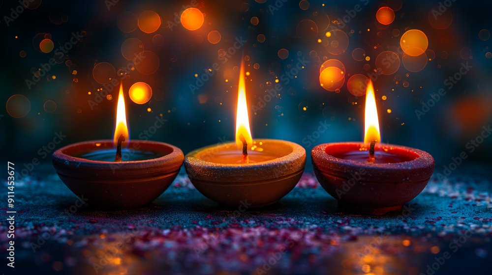 Diwali symbol concepts with light drop splash isolated on dark background. Generative AI Illustration. Diwali symbol concepts with light drop splash isolated on dark background. Generative AI Illustration.