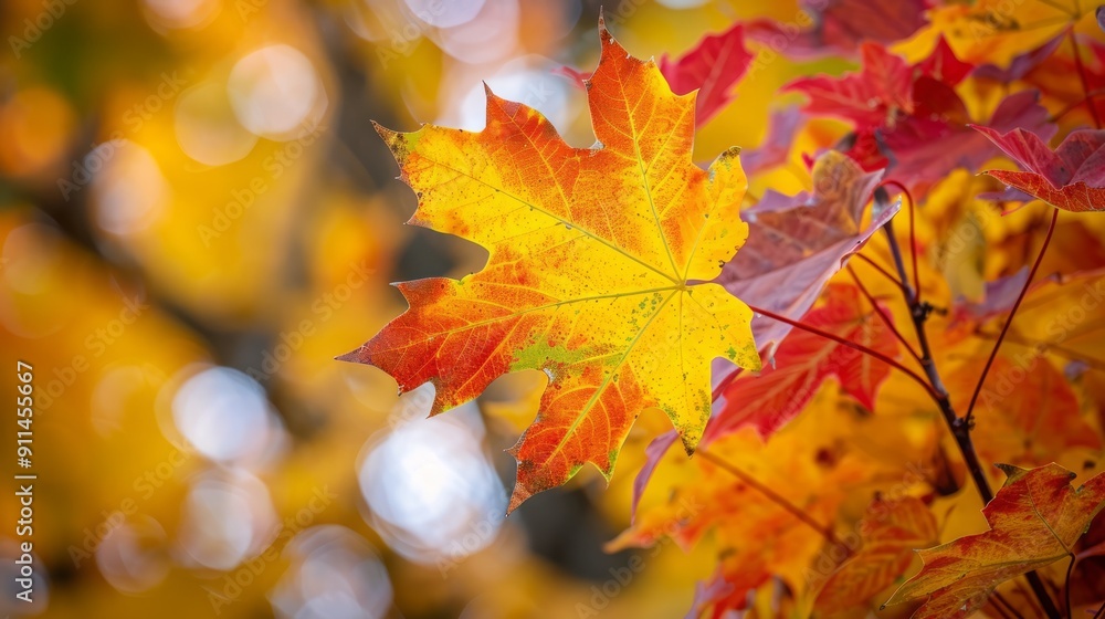 Vibrant fall foliage in shades of yellow, red, and orange. Vibrant fall foliage in shades of yellow, red, and orange.