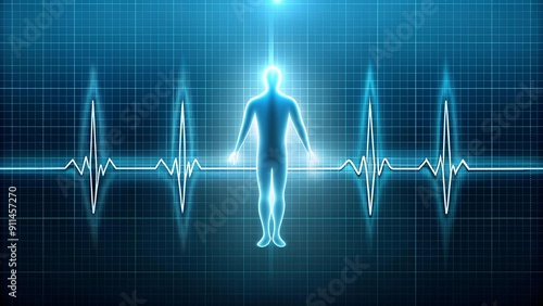 Abstract Symphony of Health: A Cardiogram and Sound Wave Fusion  generative AI photo