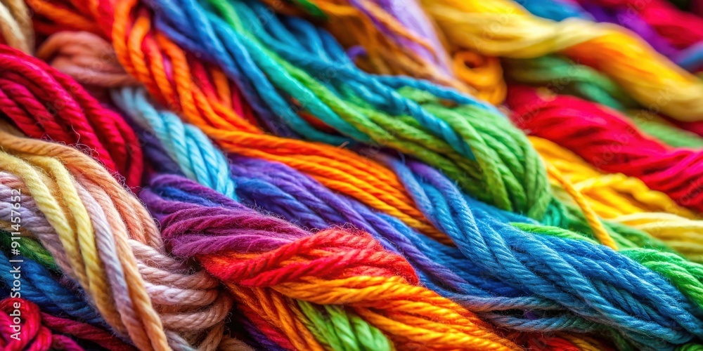 Close up of colorful woolen threads creating a textured background, wool, soft, material, fabric, knitting, close-up, texture Close up of colorful woolen threads creating a textured background, wool, soft, material, fabric, knitting, close-up, texture