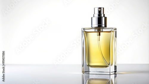 Bottle of perfume on a white background, fragrance, scent, beauty, fashion, luxury, glass, elegant, spray, aroma