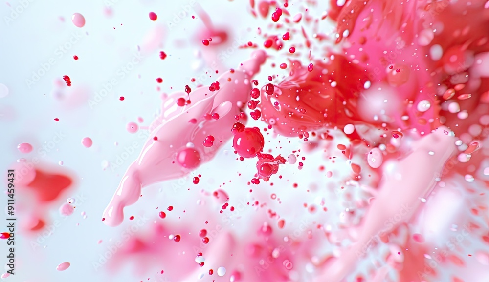 Fototapeta premium Abstract Pink and Red Liquid Splash