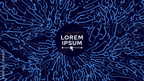 Mycelium Fungus Macro Pattern. Fungus Scientific Medical Research Background. Science Macro Pattern Backdrop. Futuristic Plant Microbiology Healthcare. Vector Illustration.