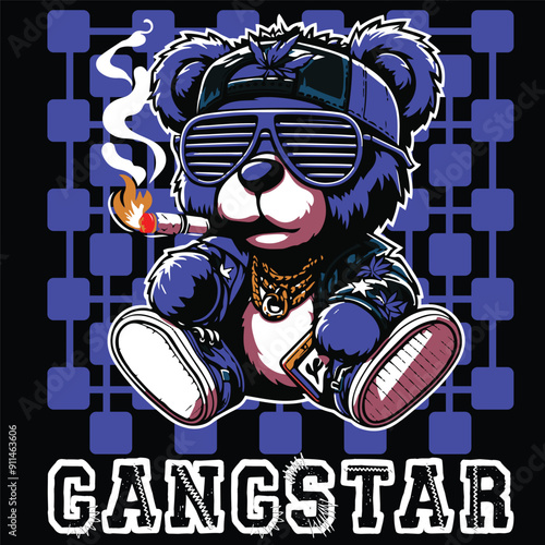 GANGSTAR PANDA T SHIRT DESIGN photo