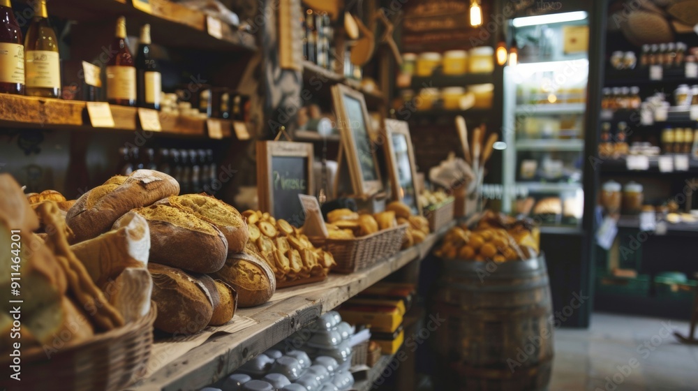 Rustic bakery with assorted bread and pastries Rustic bakery with assorted bread and pastries