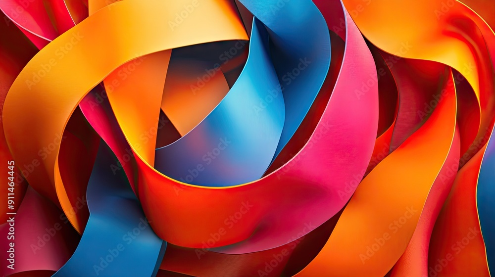 Colorful 3D ribbons in an abstract design, featuring bright red, orange, and blue colors in a dynamic pattern. Colorful 3D ribbons in an abstract design, featuring bright red, orange, and blue colors in a dynamic pattern.