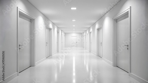 A Symphony of White: The Monochromatic Corridor AI generated